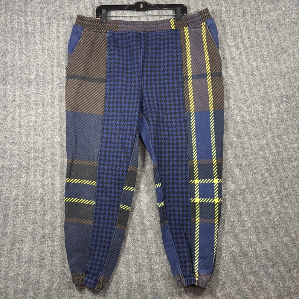 Adidas x Ivy Park Beyonce Halls of Ivy Joggers Unisex 2XL Blue Plaid Houndstooth